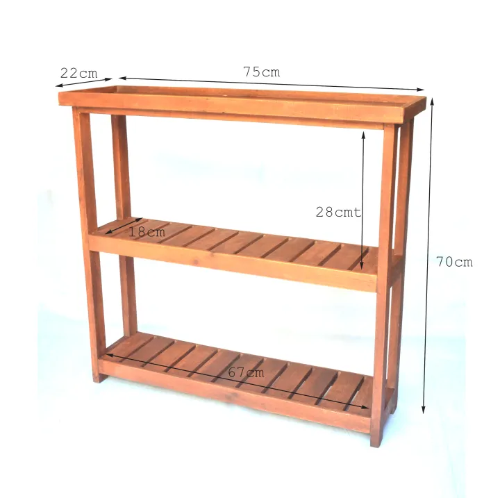 Wooden Shoe Rack with table top, 3-Tier Entryway Organizer Shelf with ...