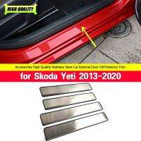 High Quality Stainless Steel Door Sill Scuff Plate Car Accessories Car-styling for Skoda Yeti 2013 2014 2015 2016 2017 2018-2020 Pedal Accessories