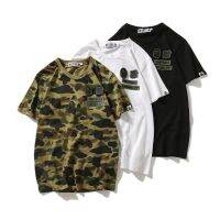 Bape เสื้อยืดแขนสั้น ผ้าฝ้าย พิมพ์ลาย แฟชั่นสําหรับผู้ชาย และผู้หญิง u