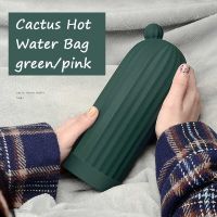 Portable Pink Cactus Hot Water Bag Female Students Silicone Water Injection Warm Hand Treasure Winter Cute Hot Compress Bottle