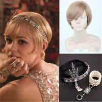 Halloween Cosplay Costume Women 1920s Carnival Single Party Bride The Great Gatsby Flapper Girl Audrey Hepburn Crystal Headgear