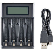 Sạc pin AA, AAA màn LCD, cổng USB, tự ngắt khi đầy bảo vệ pin sạc