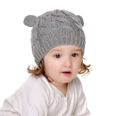 ทารกแรกเกิดสาวกับถุงมือสองชิ้นฤดูหนาวที่อบอุ่นถักหมวกตุ๊กตา P Ompom แข็งอบอุ่นน่ารักหมวกหมวกของขวัญใหม่2021