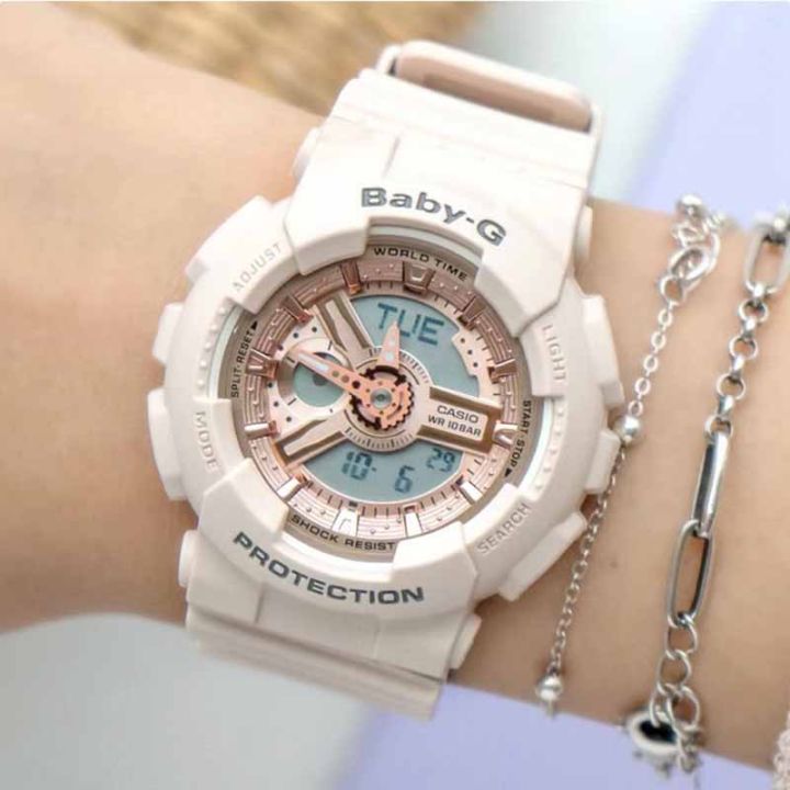 แท้-100-สินค้าพร้อมจัดส่งในประเทศไทย-casio-womens-watch-baby-g-110rg-นาฬิกากีฬาแฟชั่น