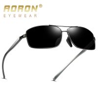 AORON Classic Retro Mens Polarized Sunglasses Men Rectangle Sun Glasses Aluminum Frame Sunglasses Men UV400 Cycling Sunglasses