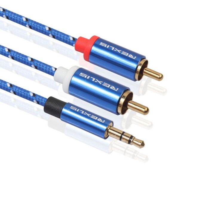 aluminum-alloy-port-3-5mm-to-2rca-adapter-phone-to-amplifiers-subwoofer-audio-mixer-home-theater-aux-audio-cable