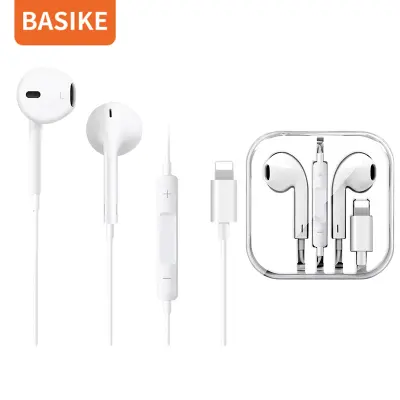 Basike หูฟังไอโฟน หูฟัง iphone หูฟัง หูฟังไอโฟน หูฟัง 3.5mm หูฟัง type C Jack for Samsung Oppo HUAWEI ของแท้100% earphone