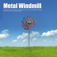 Metal Stake Yard Spinners LED Garden Windmill อายุการใช้งานยาวนานสำหรับลานภายใน