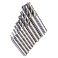 10PCS ชุดรวม HSS End Mill 4 ขลุ่ยเหล็กความเร็วสูง Milling Cutter 1.5mm - 12mm CNC Milling เครื่องมือ Set