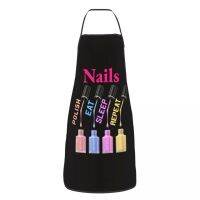 Nails Polish Eat Sleep Repeat Apron Kitchen Chef Cooking Baking Bib Women Men Tech Funny Quotes Tablier Cuisine for Painting