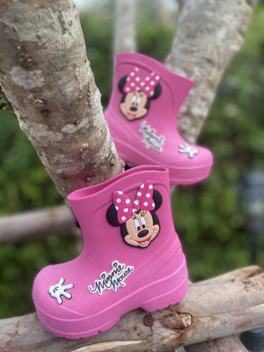 toyswonderland-รองเท้าเด็ก-รองเท้าบูทเด็ก-ลาย-minnie-mouse-มินนี่-งานลิขสิทธิ์แท้-100