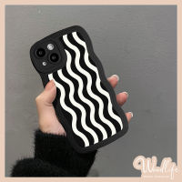 เคส Realme C33 C25 C25s C15 C12 C35 10 9i 9Pro + 5i 5 7i 7 6i C11 8 8Pro 9 8i C30 C25Y C17 C21Y C20 C20A C3 C2 C1ศิลปะสีดำสีขาวคลื่นน้ำพิมพ์ TPU นุ่มกรณีขอบลอน