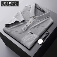 JEEP SPIRIT 1941 ESTD เสื้อยืดเสื้อแขนสั้นมีปกแฟชั่นอเนกประสงค์เสื้อโปโลแขนสั้นใหม่ฤดูร้อนเสื้อโปโลมีกระเป๋าทึบทรงหลวมJH