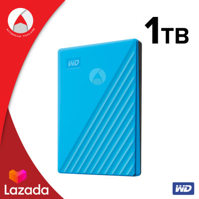 WD External Harddisk 1TB ฮาร์ดดิสก์แบบพกพา รุ่น NEW My Passport 1 TB, USB 3.0 External HDD 2.5" (WDBYVG0010BBL-WESN) BLUE สีฟ้า ประกัน Synnex 3 ปี harddisk external ฮาร์ดดิสก์ ฮาร์ดไดรฟ์ Hard Disk