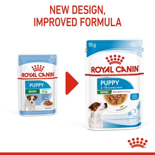 petclub-royal-canin-wet-mini-puppy-in-gravy-อาหารเปียกสูตรลูกสุนัขพันธุ์เล็ก-85g-x12ซอง