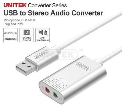 New Unitek Y-247A Aluminium USB to Stereo Sound Card Audio Converter Controller