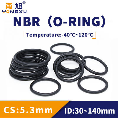 【2023】NBR O Ring Seal Gasket Thickness CS5.3mm OD30-140mm Wear Resistant Automobile rol Nitrile Rubber O-Ring Waterproof Black