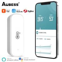 Aubess ZigBee อุณหภูมิความชื้น Sensor เครื่องวัดอุณหภูมิในร่ม Hygrometer Smart Home Security Alarm ระบบ Tuya Smart Life Alexa