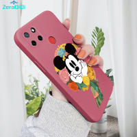 ZeroQiQi เคสโทรศัพท์สำหรับ Realme C12 C15 C17 Realme ลายการ์ตูนเคสมิกกี้เมาส์เคสโทรศัพท์ของเหลวทรงสี่เหลี่ยมดั้งเดิมปลอกซิลิโคนเคสป้องกันทนแรงกระแทกกล้องคลุมทั้งหมด