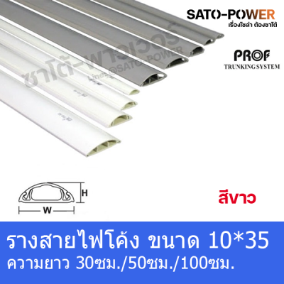 RF1035 รางครอบสายไฟหลังเต่า + เทปกาว ขนาด10x35 มม. รางสายไฟโค้งสีขาว รางครอบสายไฟยาว 30ซม./50ซม./99ซม