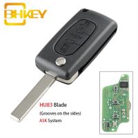 Bhkey 3แต่ Kunci Remote Mobil สำหรับ Peugeot 207 407 307 308 607สำหรับซีตรอง C2 C3 C4 C5 C6 C8กุญแจรถปิกัสโซถาม/Fsk 433Mhz