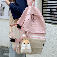 EnoPella Fashion Girls Canvas Backpack Female Kawaii Student Men Black Schoolbag For Lady Cute Waterproof Bookbag Women Mochila