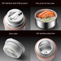 FUGUANG 7001000ml Food Thermal Jar Vacuum Insulated Soup Pot Thermos Container 304 Stainless Steel Lunch Box with Folding Spoon