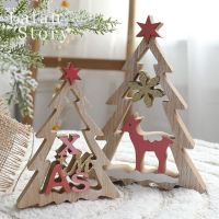 Christmas decoration festive wooden healing ornaments counter desktop window scene creative layout props