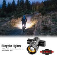 ไฟหน้าจักรยาน USB ชาร์จไฟหน้ากันน้ำ3โหมด LED BikeCycling ไฟฉายโคมไฟเตือนความปลอดภัย Tailight