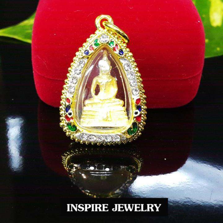 inspire-jewelry-จี้่หลวงพ่อพุทธโสธร-กรอบทองลงยา-งานจิวเวลลี่-ลายโบราณอนุรักษ์ไทย-สวยงามมาก-ปราณีต-ใส่กับเสื้อผ้าไทย-ชุดไทย-ผ้าสไบ-หรือใส่ประดับ-ผ้าซิ่น-ผ้าถุง-ผ้าไหม-ตามรอยละครบุพเพสันนิวาส-หนึ่งด้าว-