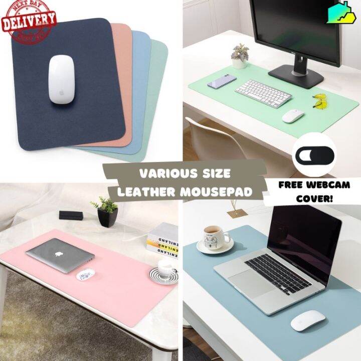 Large Leather Mousepad Keyboard Mat Antislip Suede Backing Smooth