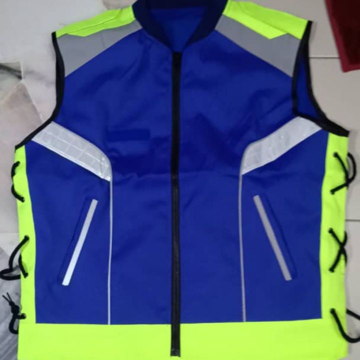 Vest biru - with logo sekali | Lazada