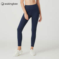 Wakingbee Explorer Tights (Navy) เลกกิ้งออกกำลัง กระชับ เก็บทรง เอวสูง มีกระเป๋าซิป ลงน้ำได้ ผ้ากันยูวี แห้งไว