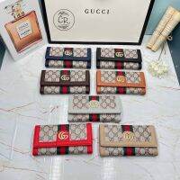 【พร้อมส่ง】?กระเป๋าสตางค์ G U C C I ใบยาว 8 ?สินค้าขายดี ท็อปลิสต์ในใจของสาว ๆ ใบกระทัดรัด  เรียบหรูดูแพง