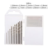 [CANAMEK] 10ชิ้น/กล่อง MINI Drill hss Bit 0.8MM-3.0mm STRAIGHT Shank PCB Twist Drill Bits set