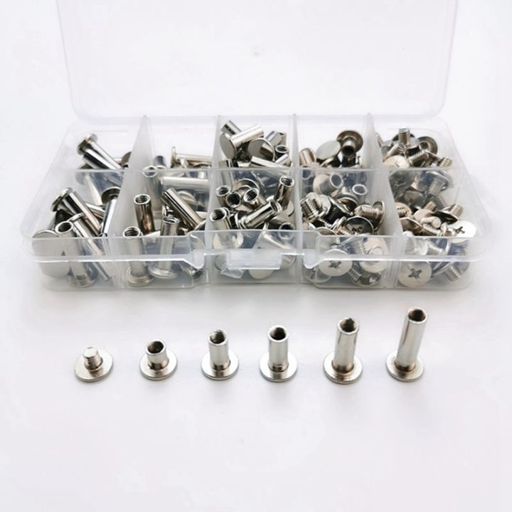 80-sets-chicago-screws-5-sizes-6-10-12-15-18mm-binding-screws-studs-rivets-for-leather-bookbinding-album-diy-crafts