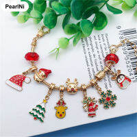 PearlNi สร้อยข้อมือลูกปัดชาร์มคริสต์มาสแปลกใหม่เครื่องประดับกำไลลึกลับสำหรับของขวัญเครื่องประดับคริสต์มาส