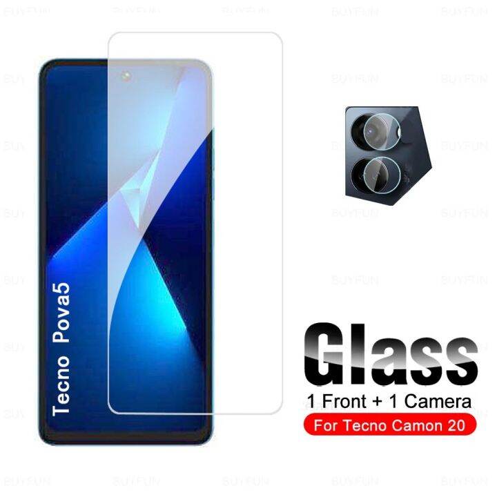 2in1 TECNO Pova 5 Tempered Glass Full Screen Covering Full Rubber ...