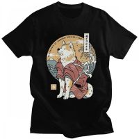 oversize T-shirt 【Plus Size】gildan เสื้อยืดแขนสั้น ผ้าฝ้าย 100% พิมพ์ลายกราฟฟิค Akita Dog Samurai Warrior สไตล์ญี่ปุ่น ส