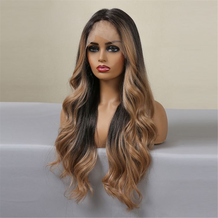 jw-alan-eaton-synthetic-front-wigs-for-afro-ombre-to-blonde-t-part-wig-colored-hair