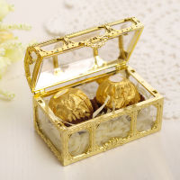 12 pcs Creative Treasure Chest Storage Box Gold Silver Plastic Candy Chocolate Box Wedding Decorations Event &amp; Party Supplies