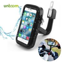 ZZOOI Untoom Waterproof Motorcycle Motorbike Phone Holder Cell Phone Mount Bracket for Scooter Rearview Mirror Stand for iPhone Xiaomi