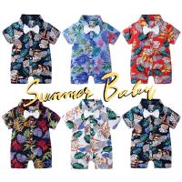 COD DSFERTEREERRE Tropical Childrens Clothing Beach Infant Floral Jumpsuit Boys Baby Bodysuit Boxer Romper Summer Short-sleeved Romper