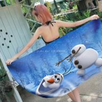 ∋✽ Bandai Anime rozen Elsa Anna Cute Olaf Children Bath Towel Cartoon Kids Baby Girls Soft Absorbent Washcloth Shower Beach Towel