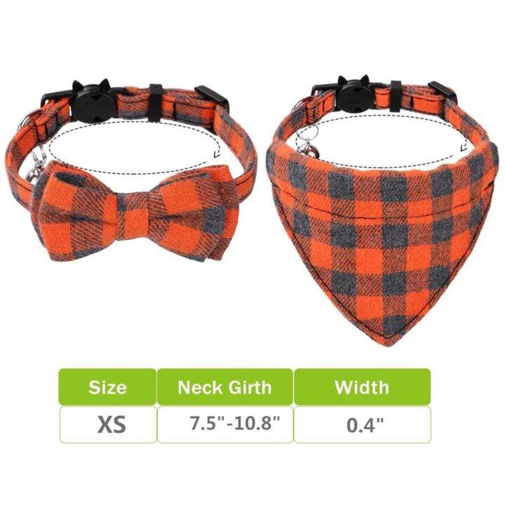 hot-cute-bowtie-cat-collar-breakaway-with-bell-classic-plaid-safety-cat-bandana-collar-set-for-kitty-puppy-adjustable-7-8-10-2-quot