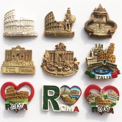 Rome Italy Landmark Fridge Magnet Tourist Souvenirs Colosseum Wishing Pool Magnetic Refrigerator Sticker Resin Crafts Collection