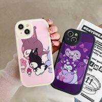 เคสโทรศัพท์ดีไซน์ TPU นุ่มกันกระแทกฝาหลังลายการ์ตูน Sanrio Kuromi สำหรับ iPhone 15 Pro Max Plus เคสป้องกันโทรศัพท์มือถือเต็มตัวสำหรับ iPhone 14กรอบกันชนสำหรับ Iphone 13 12 Mini 11 XS XR 6/6S/7/8 Se