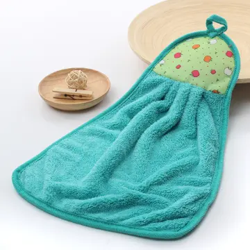 Hanging Hand Towels with Hanging Loop Absorbent Coral Fleece