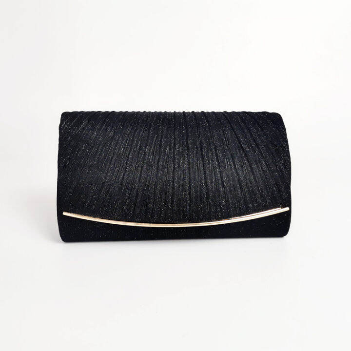GFS Simple Pleated Clutch Iron Edge Dinner Bag Wedding Evening Bag Lazada