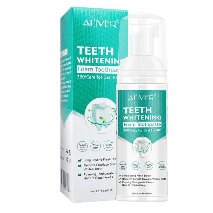 ALIVER Teeth Whitening Mousse Toothpaste Teeth Whitening Yellowing of ...